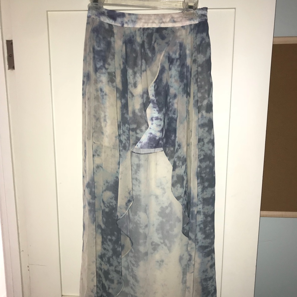 Tie-dye high-low skirt